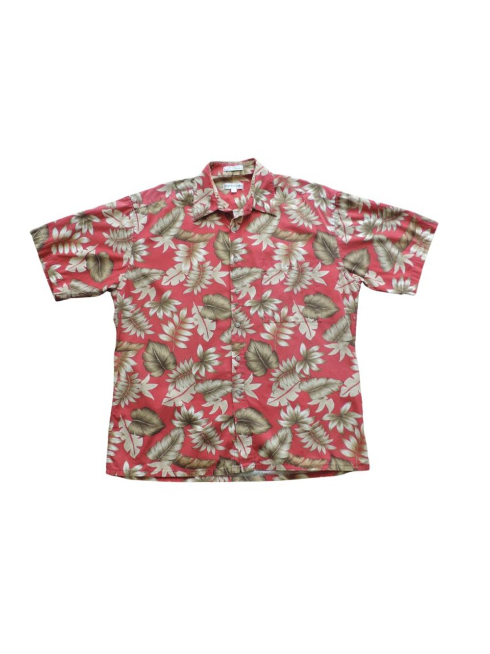 Pierre Cardin Coral Pink Tropical Print Short Sleeve Shirt